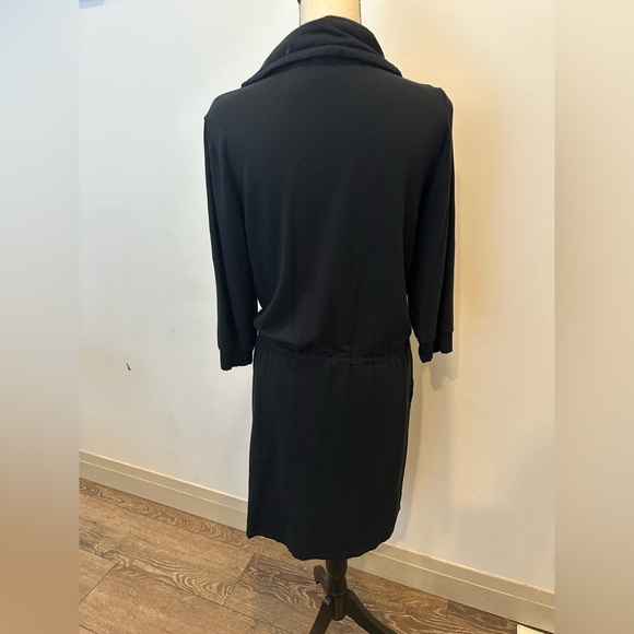 Zenergy  Chico’s Black Sporty Athleisure Dress Snap buttons SZ 1 - Picture 3 of 4